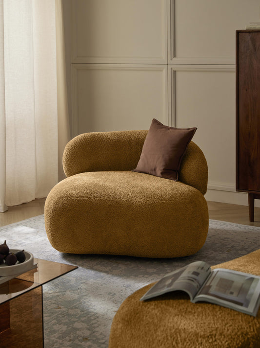 Lux Alba Lounge Armchair in Teddy Bouclé