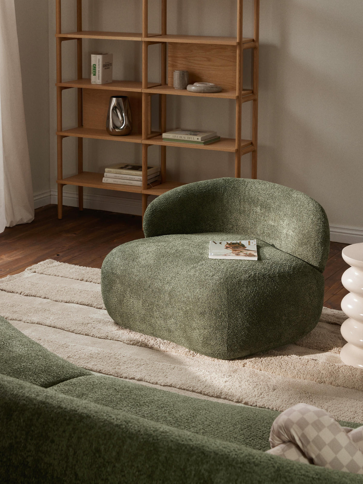 Lux Alba Lounge Armchair in Teddy Bouclé