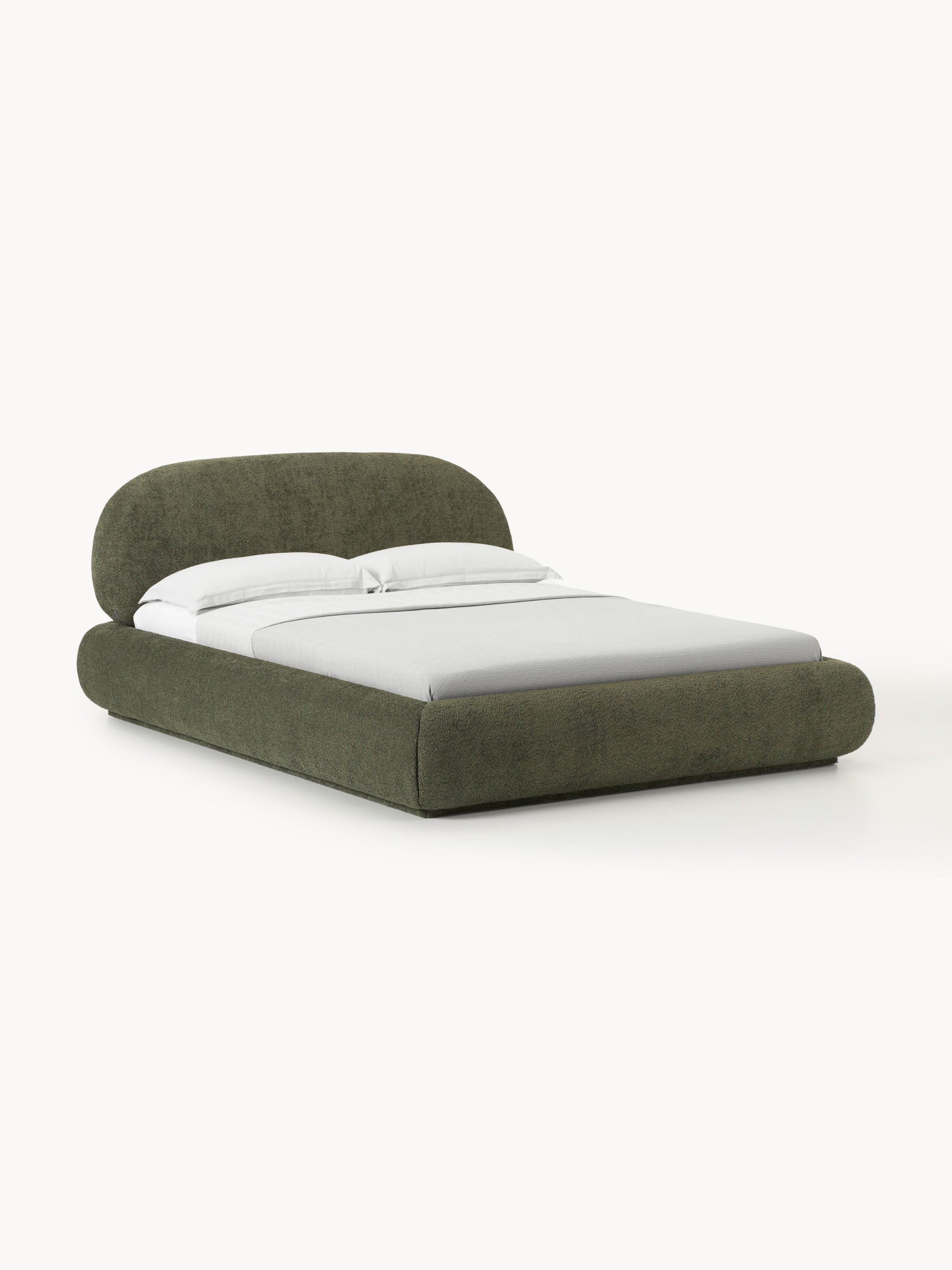 Lux Alba Teddy Bouclé Bed, Upholstered