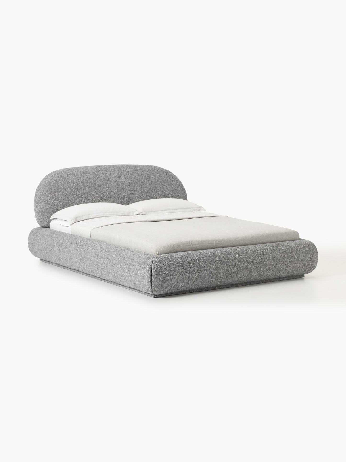 Lux Alba Upholstered Bouclé Bed with Storage