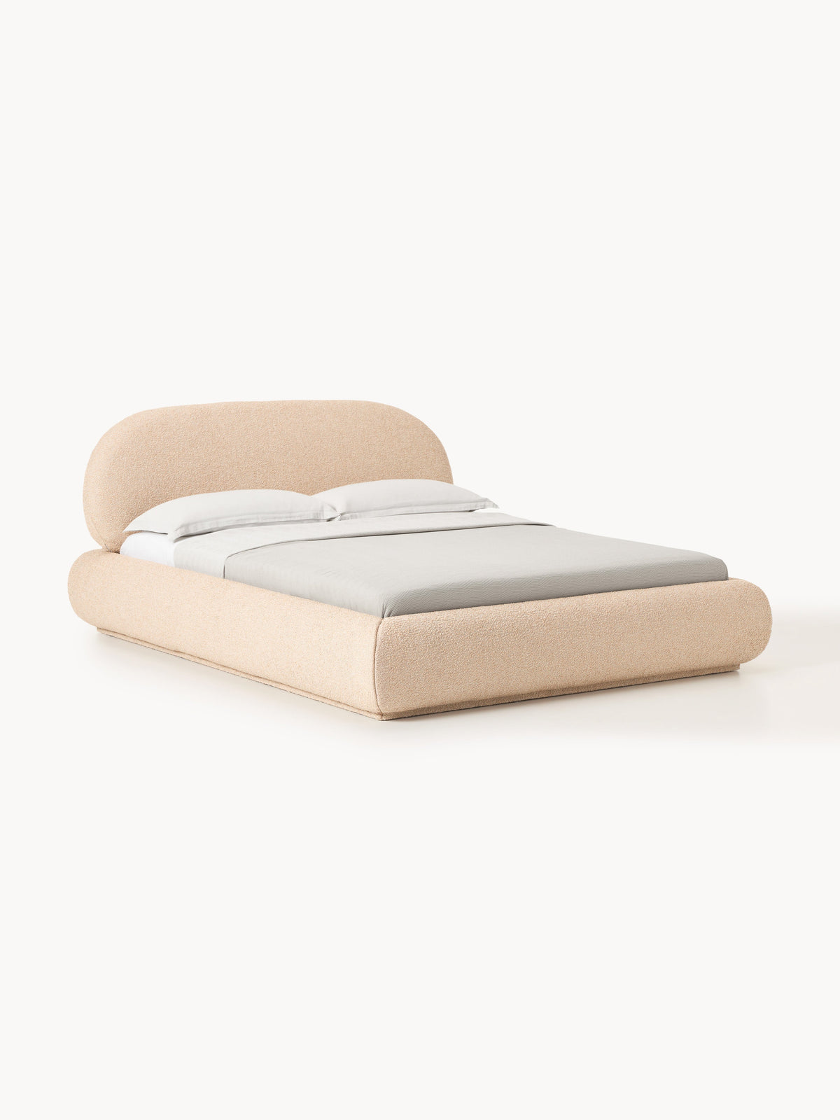Lux Alba Upholstered Bouclé Bed with Storage