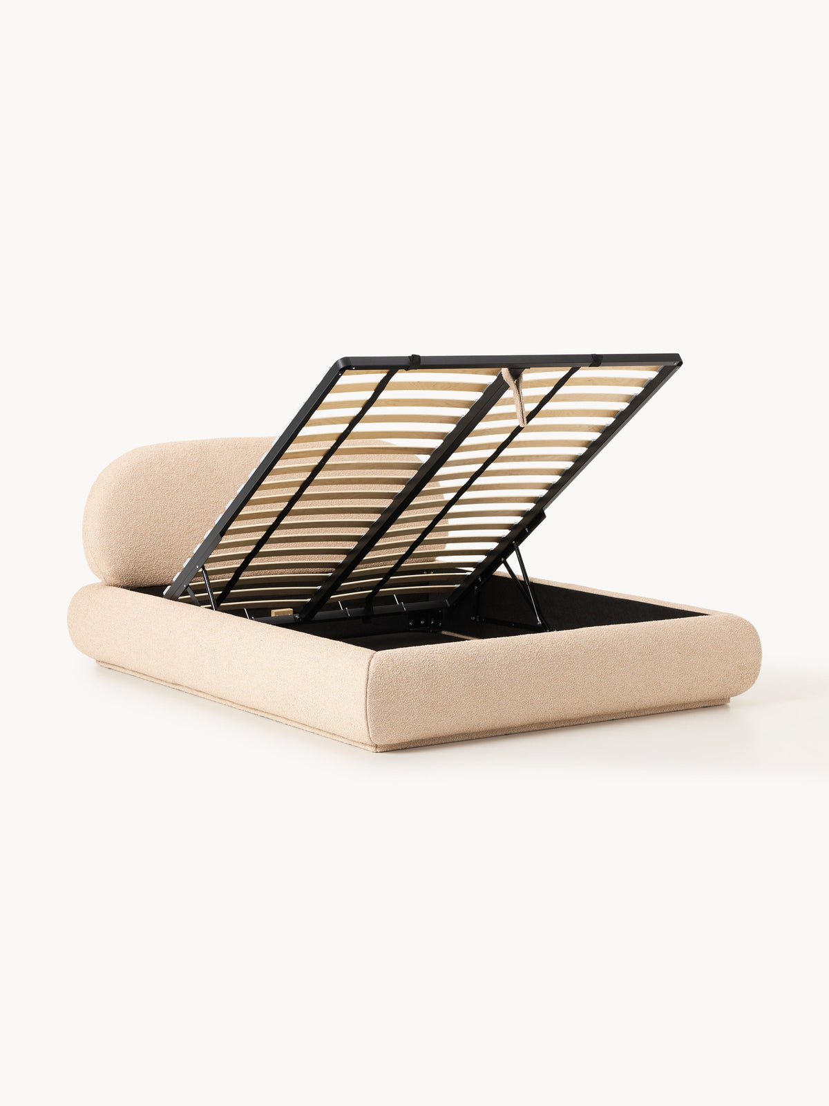 Lux Alba Upholstered Bouclé Bed with Storage