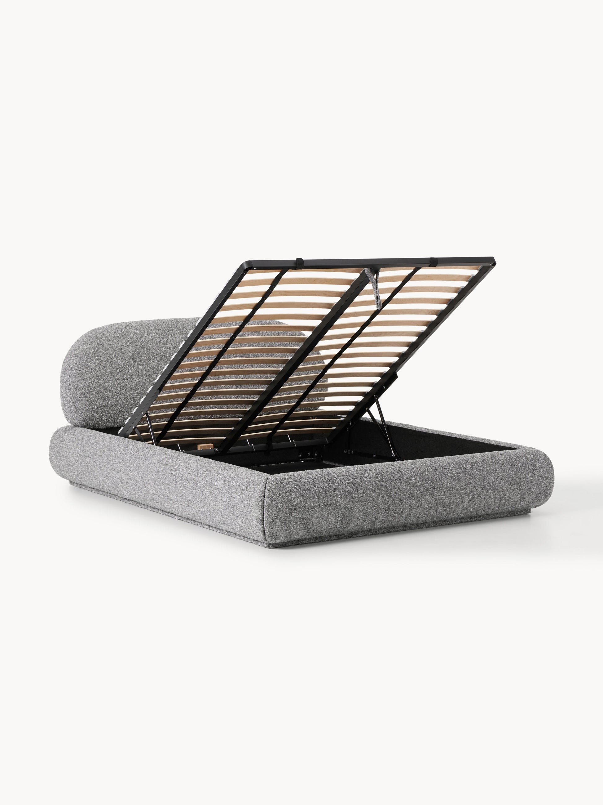 Lux Alba Upholstered Bouclé Bed with Storage