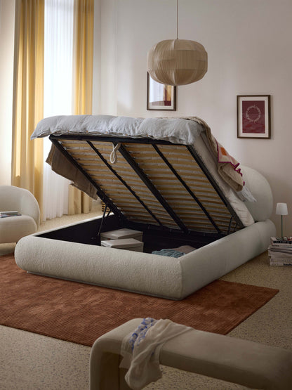 Lux Alba Upholstered Teddy Bed with Storage