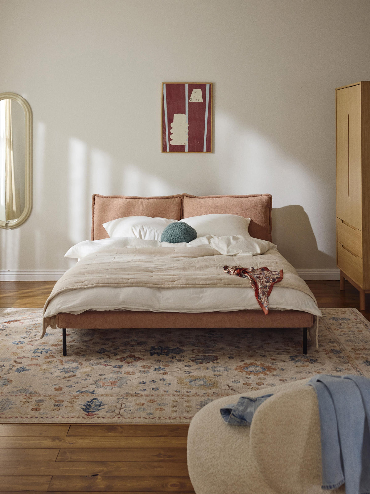 Lux Amelia Teddy Bouclé Bed, Upholstered