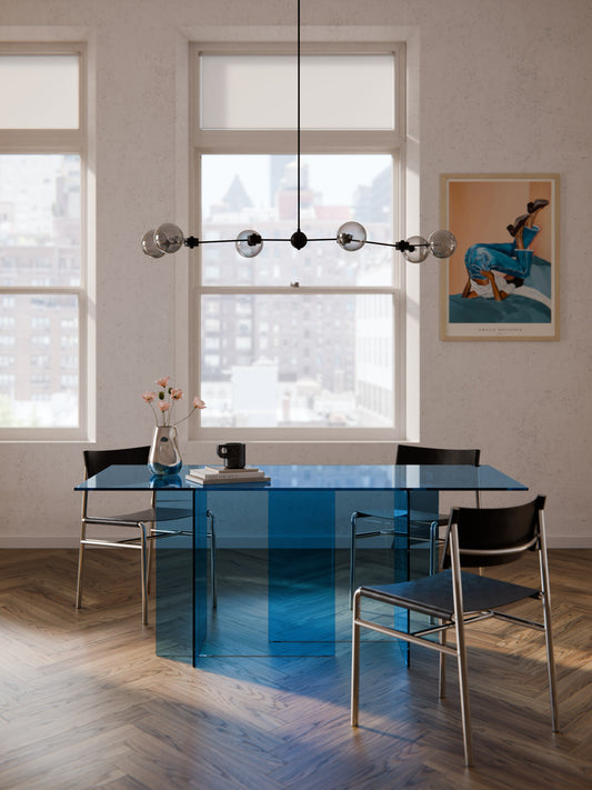 Lux Anouk Dining Table Made from Glass, 180 x 90 cm
