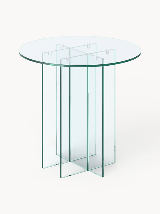 Lux Anouk Round Dining Table Made of Glass, in Various Sizes