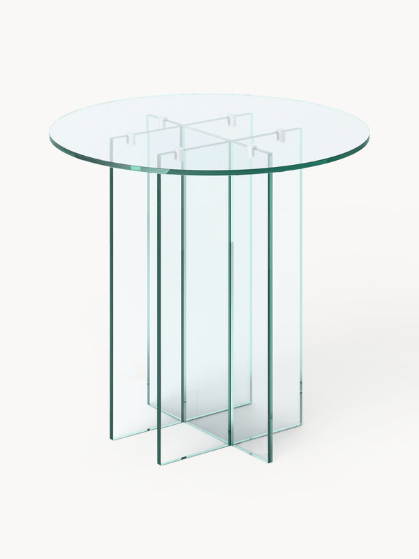 Lux Anouk Round Dining Table Made of Glass, in Various Sizes