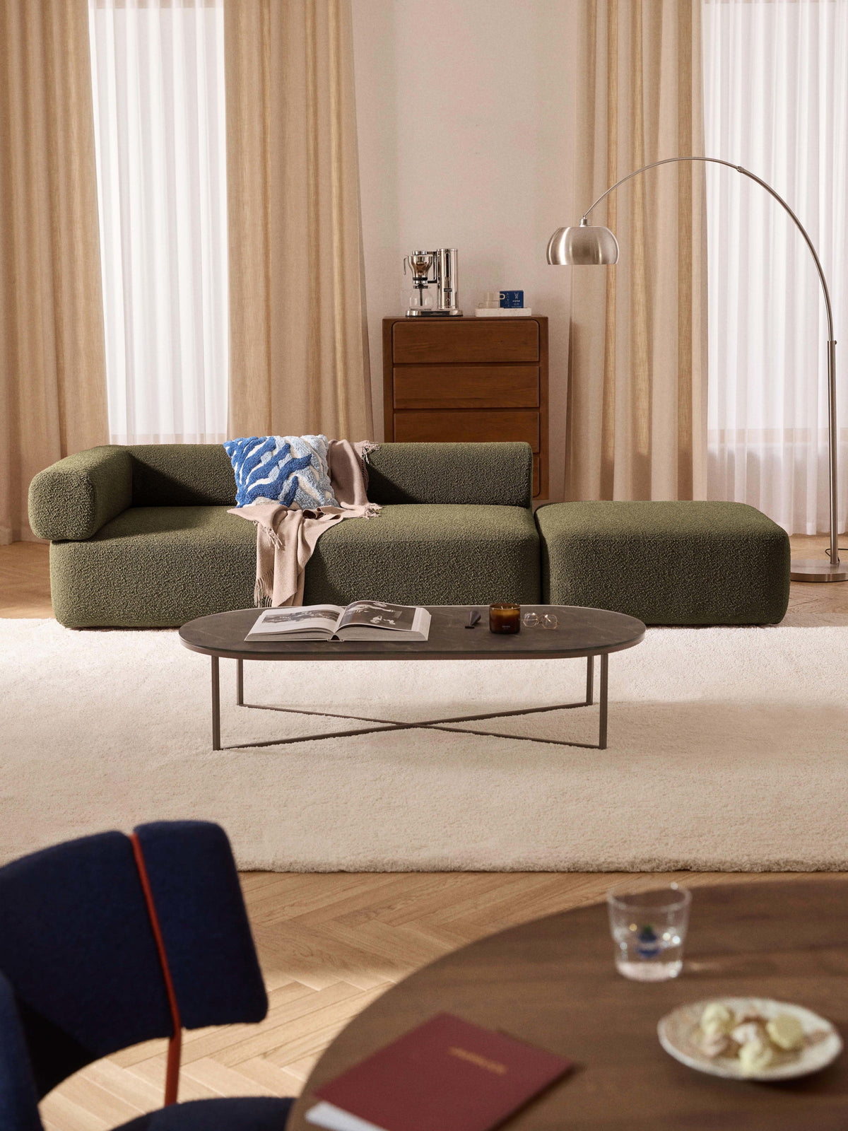 Lux Anton Modular Bouclé Footstool