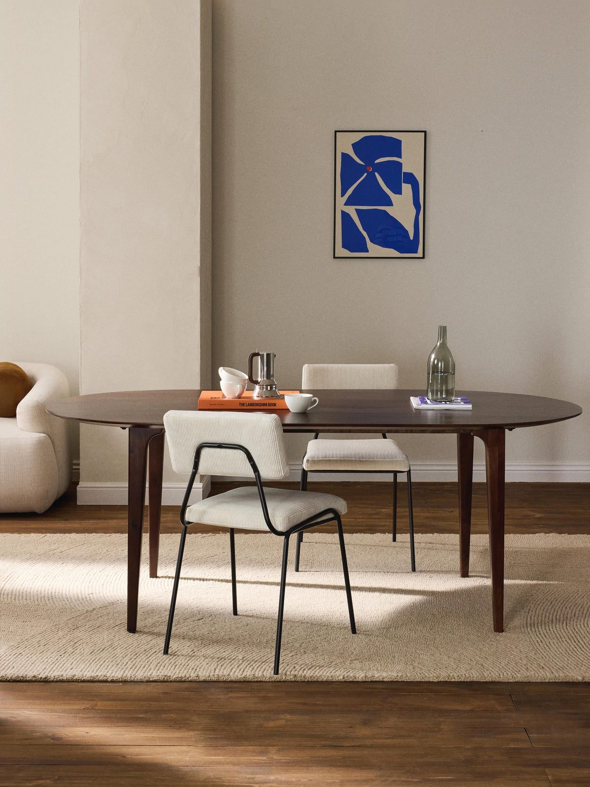 Lux Archie Oval Dining Table, 200 x 100 cm, in Mango Wood