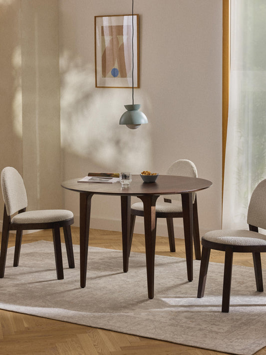 Lux Archie Round Dining Table, Ø 110 cm, in Mango Wood