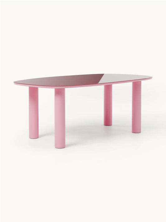 Lux Beni Organic Glass-Top Dining Table, 200 x 110 cm