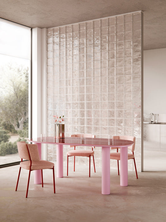 Lux Beni Organic Glass-Top Dining Table, 200 x 110 cm