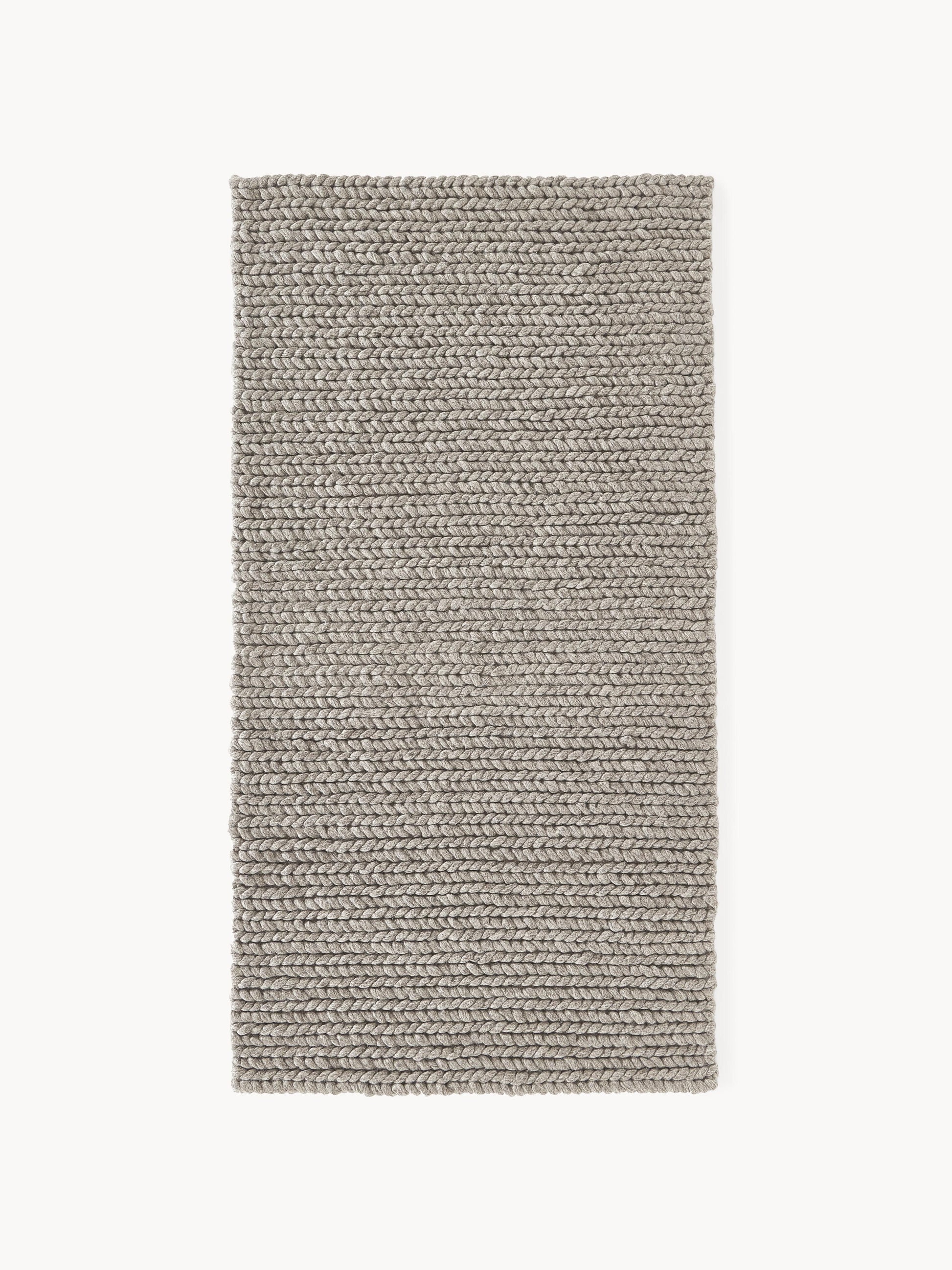 Lux Bruna Handmade Rug in Wool, Braided Texture