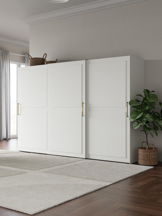 Lux Charlotte Modular Wardrobe with Sliding Doors, in Various Sizes, 300 cm Wide