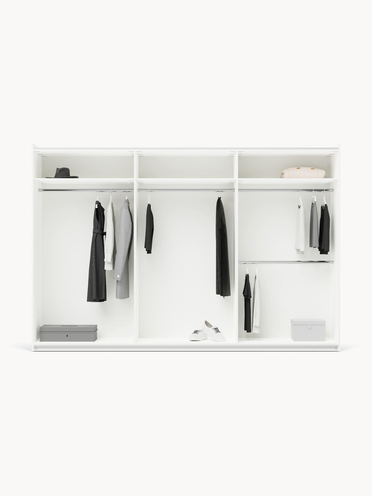 Lux Charlotte Modular Wardrobe with Sliding Doors, in Various Sizes, 300 cm Wide