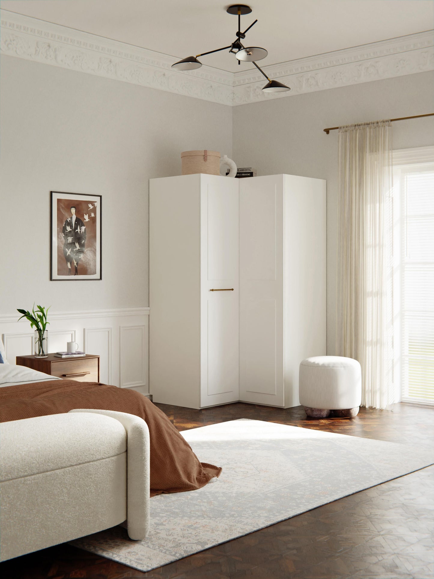 Lux Charlotte Wardrobe for Corners, Modular, 115 cm Wide