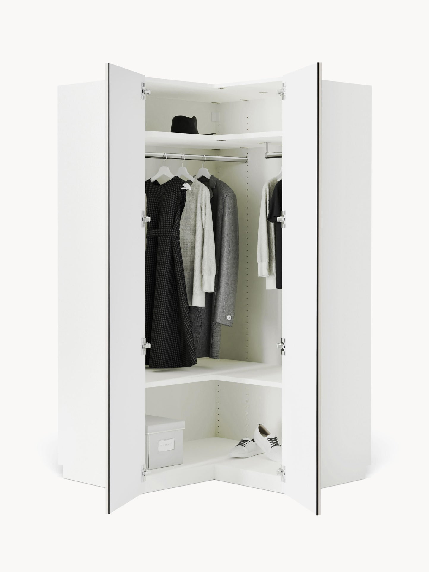 Lux Charlotte Wardrobe for Corners, Modular, 115 cm Wide