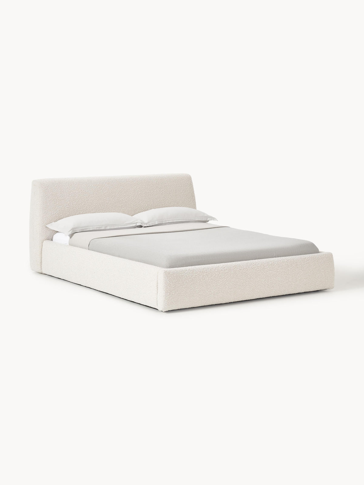 Lux Cloud Bouclé Bed, Upholstered