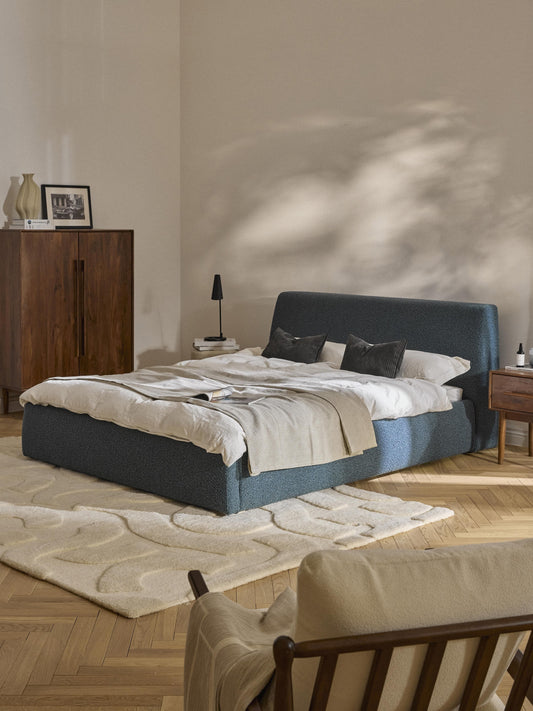 Lux Cloud Bouclé Bed, Upholstered