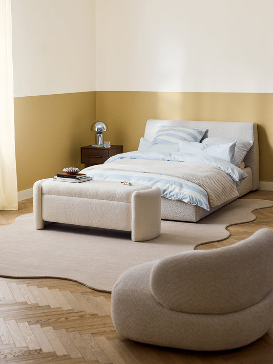 Lux Cloud Bouclé Bed, Upholstered