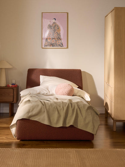 Lux Cloud Single Bouclé Bed with Storage