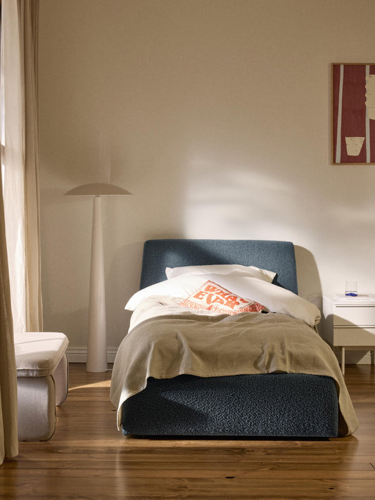 Lux Cloud Single Bouclé Bed with Storage