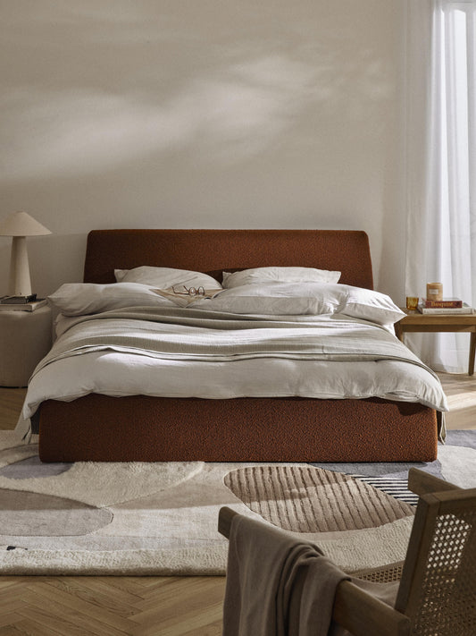 Lux Cloud Upholstered Bouclé Bed with Storage