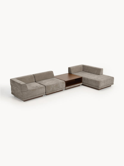 Lux Colin Modular Corner Couch (4-Seater) with Coffee Table