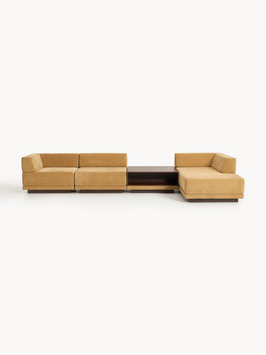Lux Colin Modular Corner Couch (4-Seater) with Coffee Table