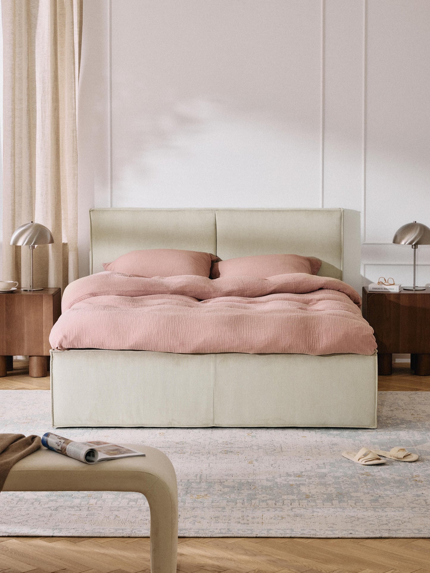 Lux Dream Corduroy Bed, Upholstered