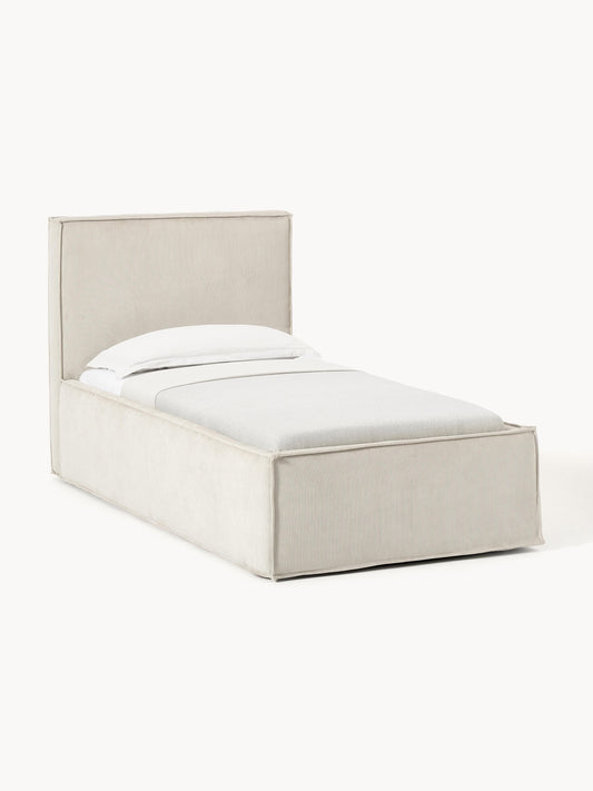 Lux Dream Single Bed, Corduroy, with Storage