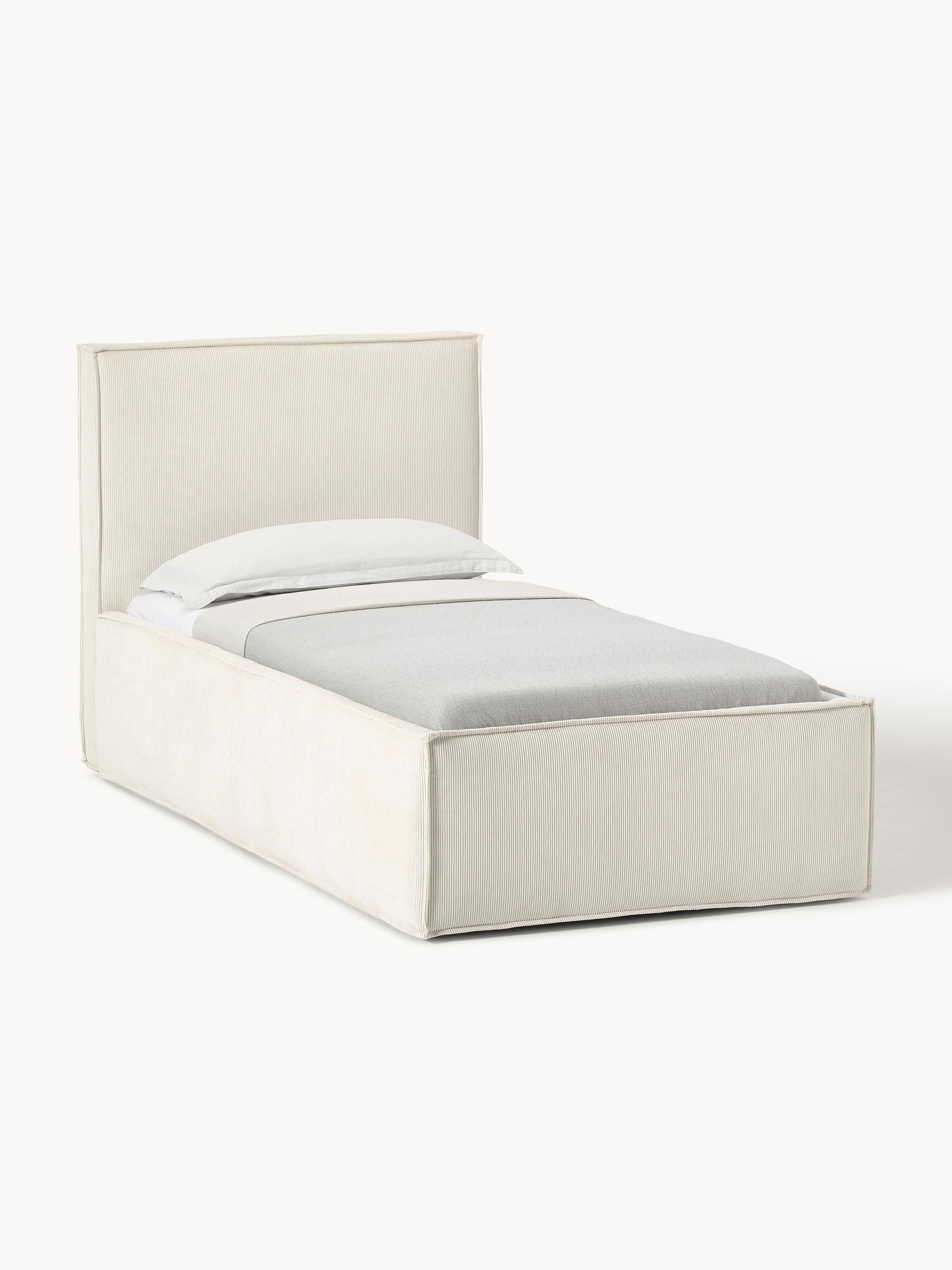 Lux Dream Single Bed, Corduroy, with Storage