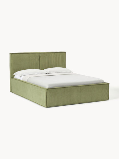 Lux Dream Upholstered Corduroy Bed with Storage