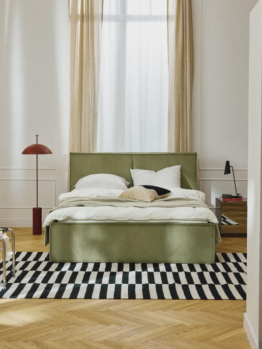Lux Dream Upholstered Corduroy Bed with Storage