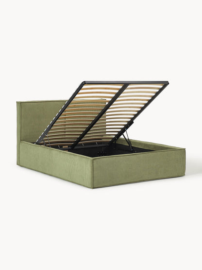 Lux Dream Upholstered Corduroy Bed with Storage