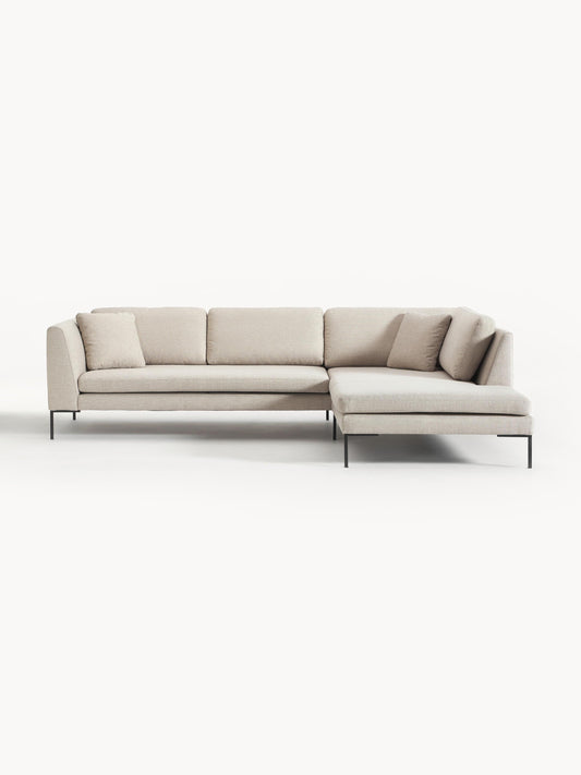 Lux Emma Corner Couch with Metal Legs