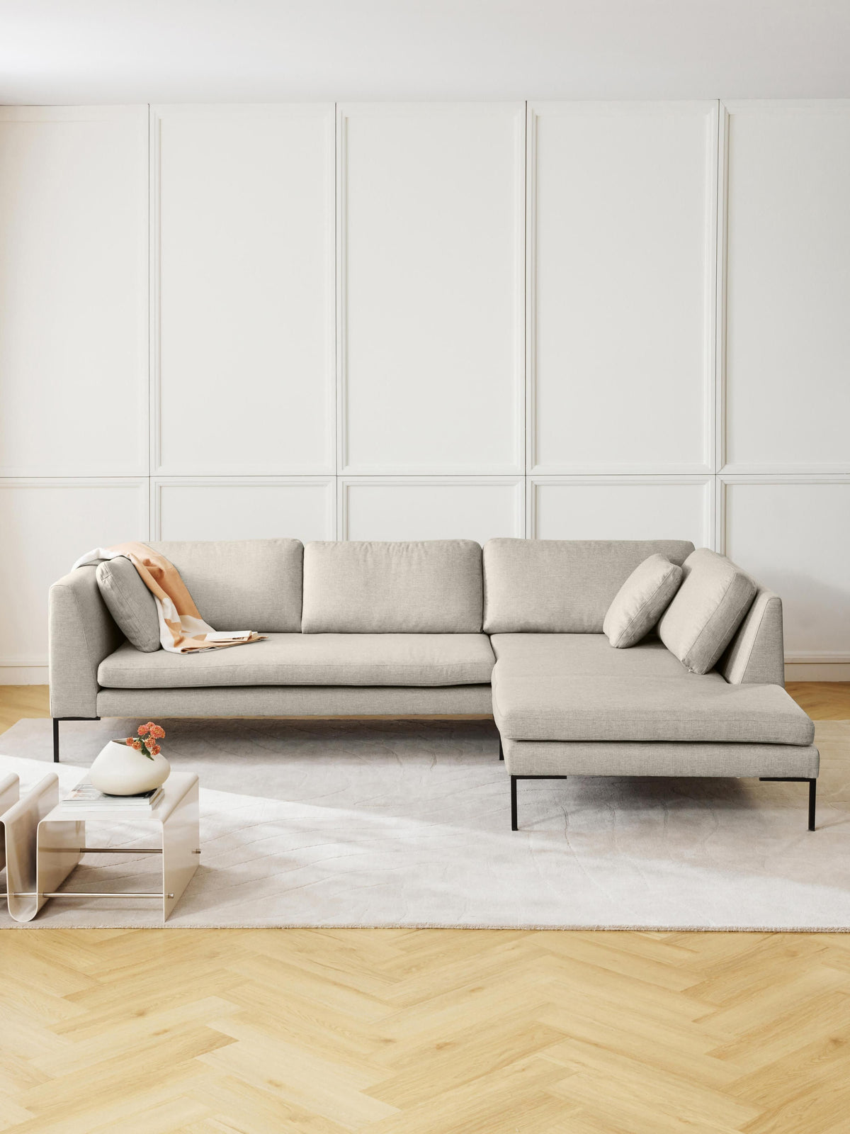 Lux Emma Corner Couch with Metal Legs