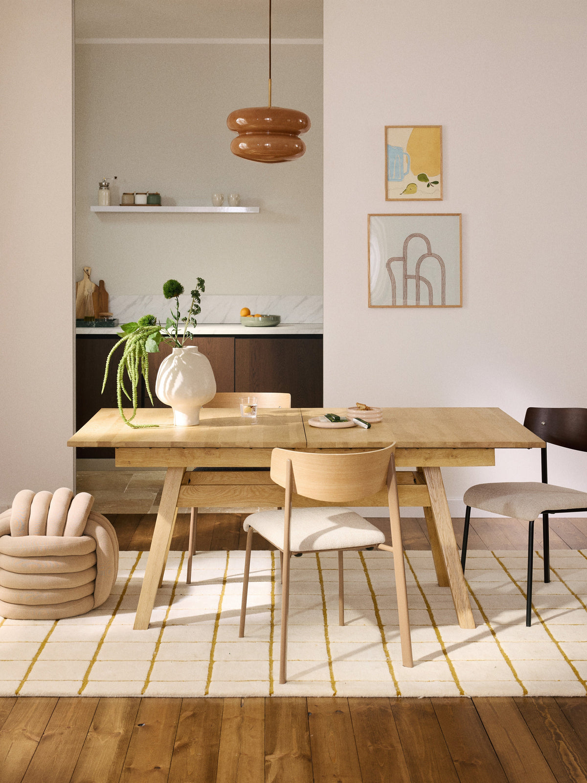 Lux Ethan Extendable Dining Table, Measuring 180 - 220 x 100 cm