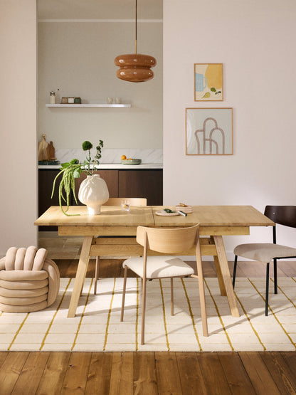 Lux Ethan Extendable Dining Table, Measuring 180 - 220 x 100 cm