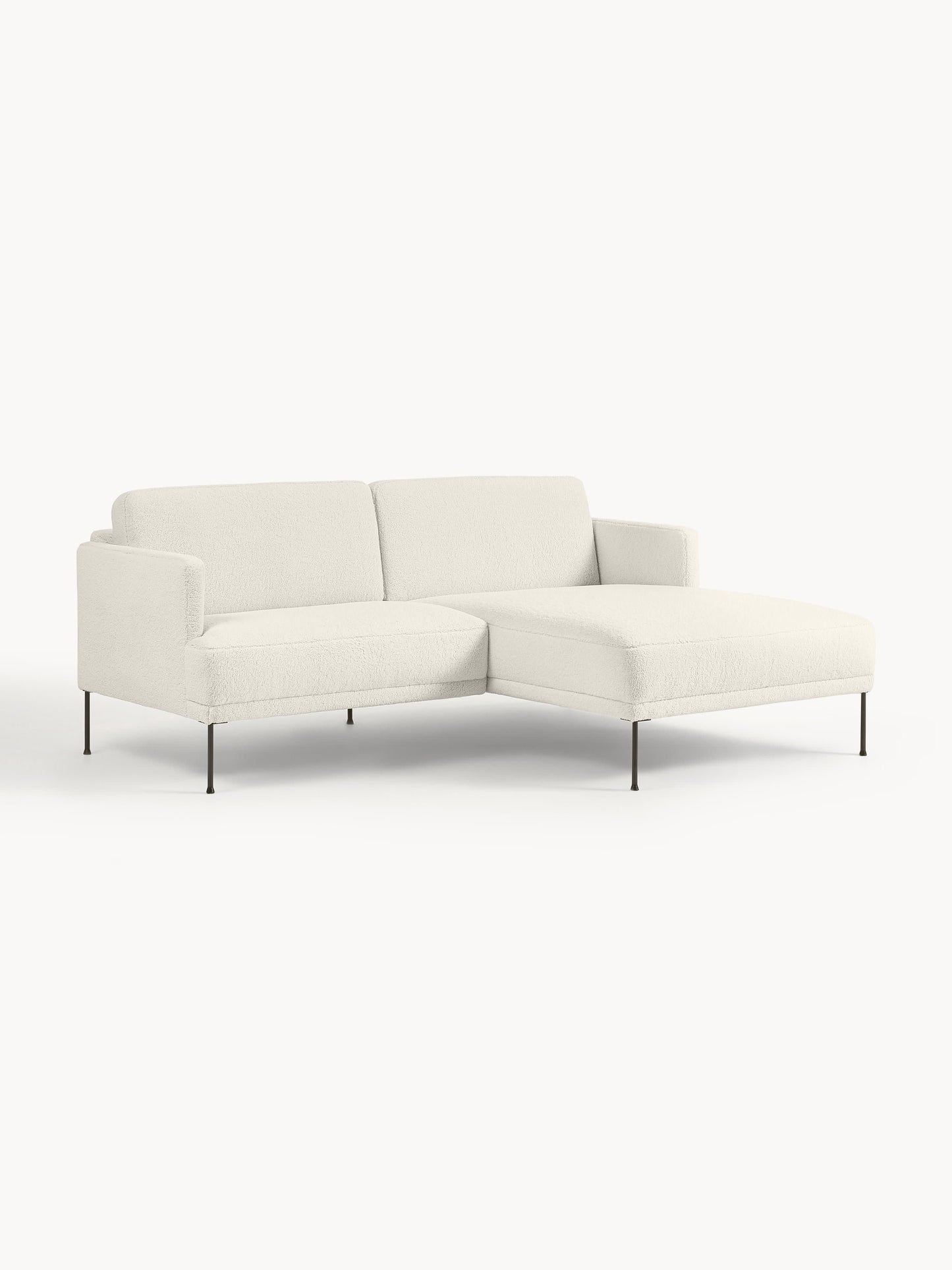 Lux Fluente Small Corner Couch in Teddy Fabric