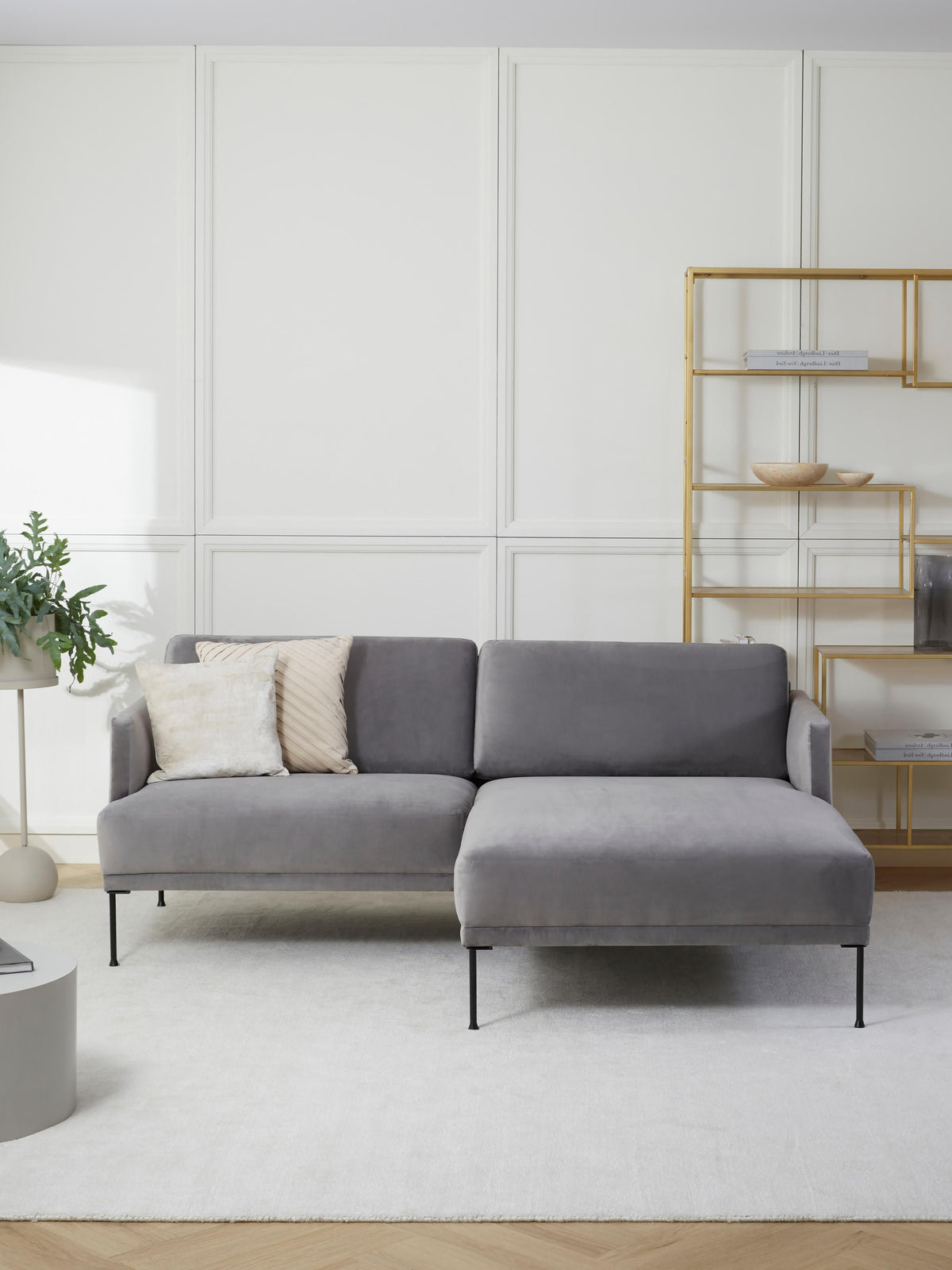 Lux Fluente Small Velvet Corner Couch