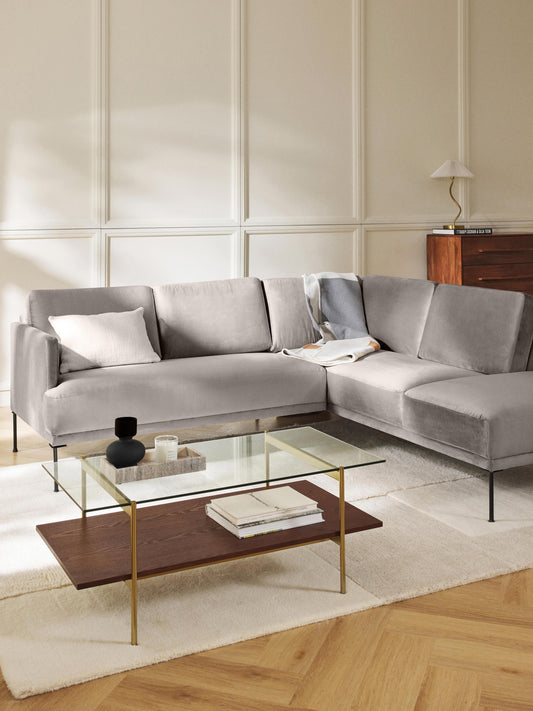 Lux Fluente Velvet Corner Couch