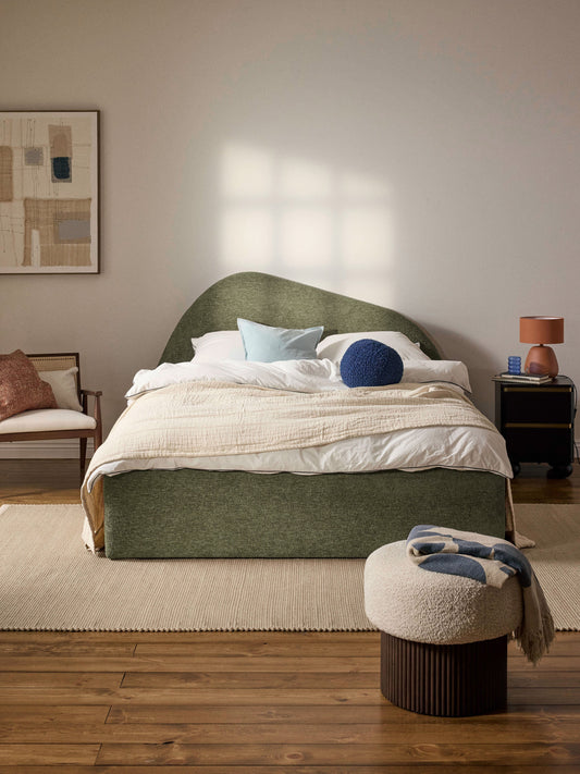 Lux Gary Bouclé Bed, Upholstered