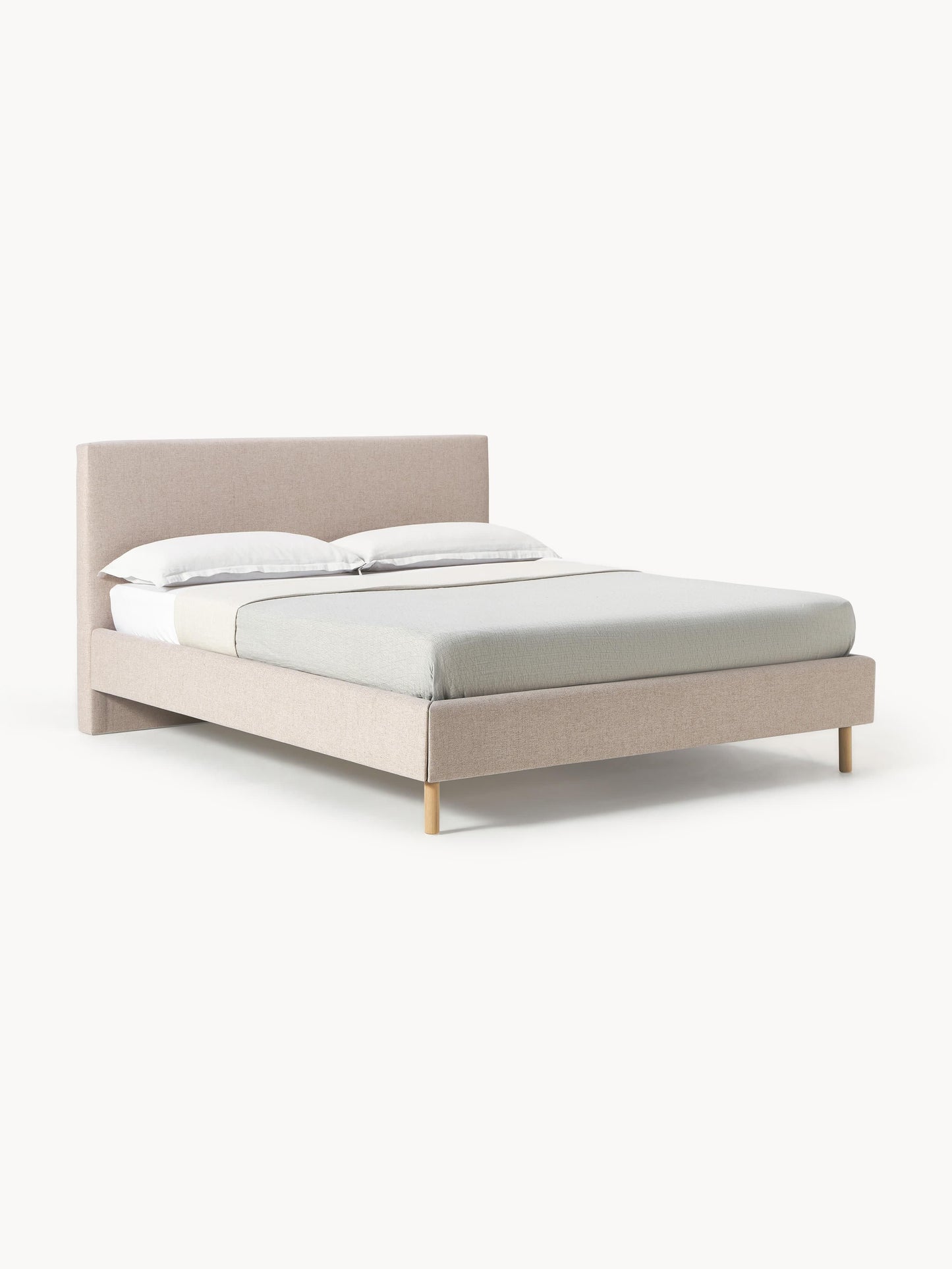 Lux Giulia Bed on Wooden Feet, Upholstered