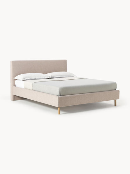 Lux Giulia Bed on Wooden Feet, Upholstered