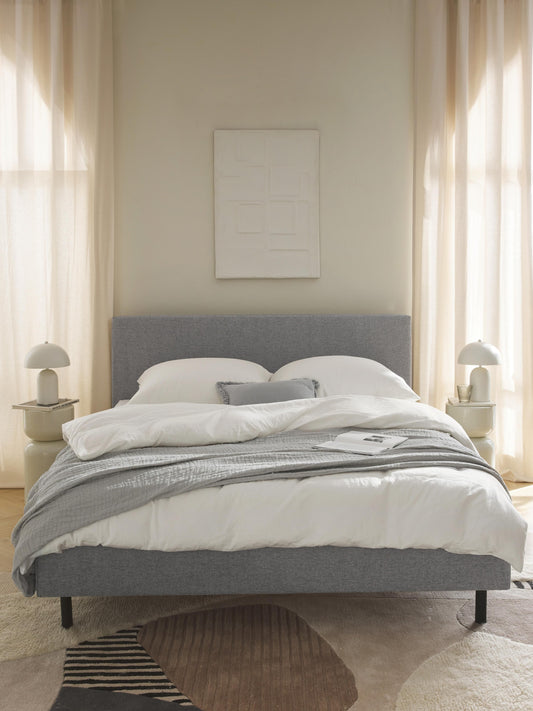 Lux Giulia Bed on Wooden Feet, Upholstered