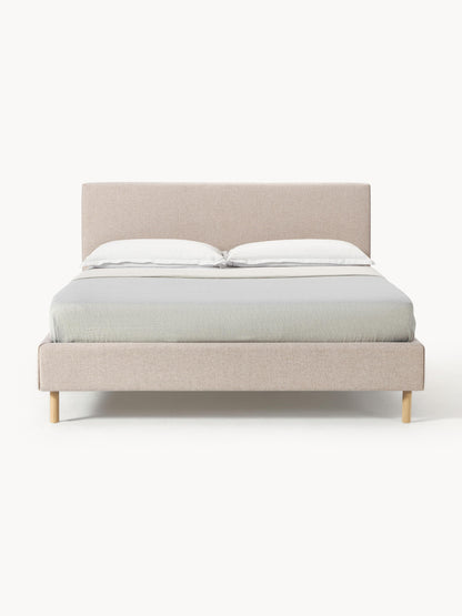 Lux Giulia Bed on Wooden Feet, Upholstered
