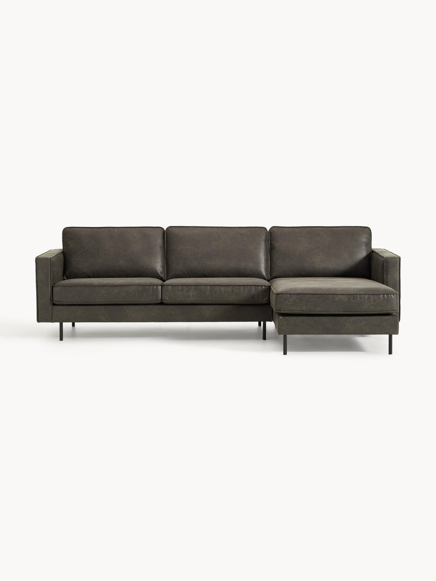 Lux Hunter Leather Corner Couch (3-Seater)