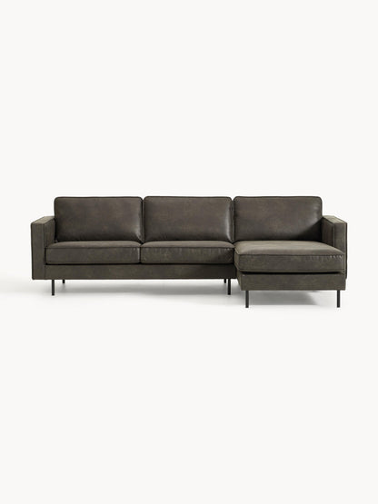 Lux Hunter Leather Corner Couch (3-Seater)